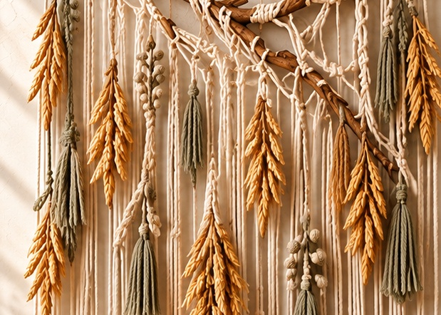 Sage Canopy close-up of cotton knots and wheat